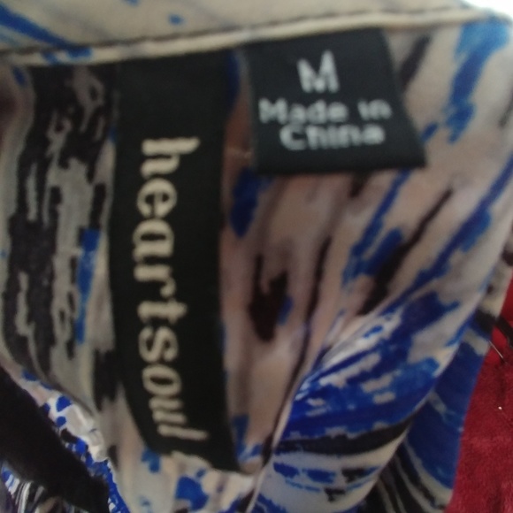 HEART SOUL Striped Print Blouse Top MED - Picture 3 of 4